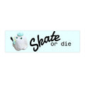 Skate or Die Ghost Bumper Sticker | Skateboard Deck Sticker 11"x3"