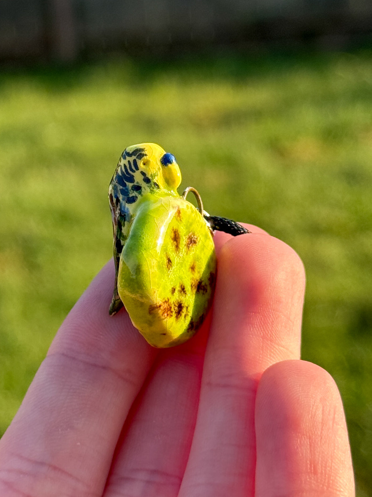 Handmade Ceramic Budgie Necklace Bird Pendant
