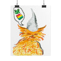 Orange Cat Conspiracy Theorist Frogs Are Gay Rolled Posters | Colorful Crayon Illustration