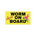 Worm On Board Bumper Sticker | Skateboard Worm Vinyl Decal