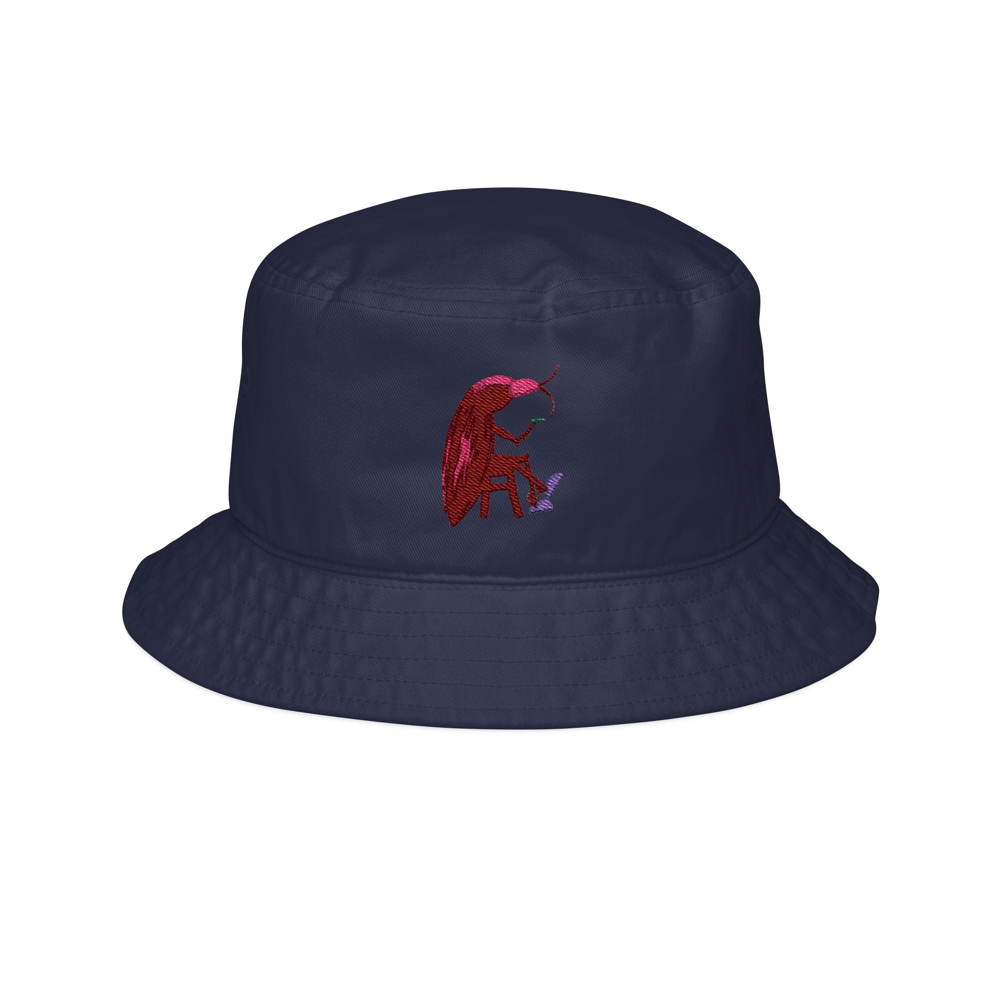 Smoking Cockroach Blue House Slippers on Bar Stool Bucket Hat