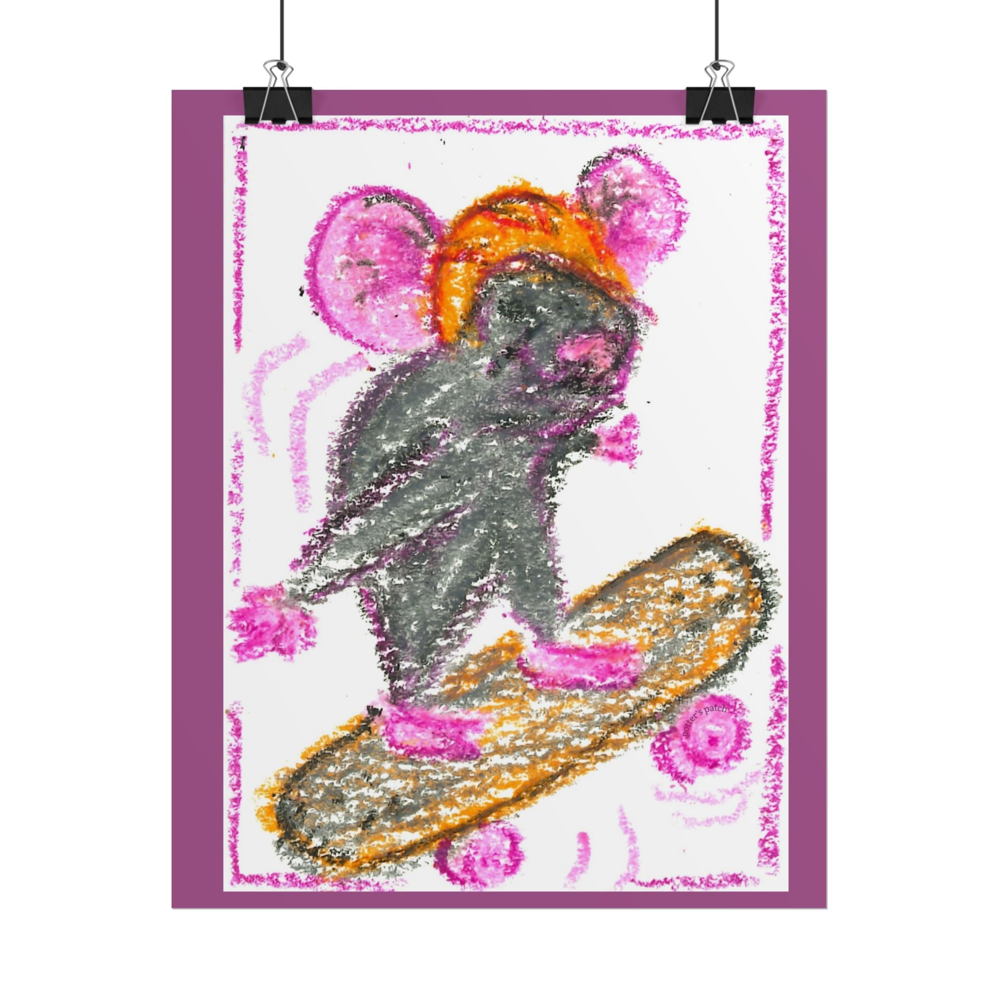 Skateboarding Mouse Poster | Rolled Posters