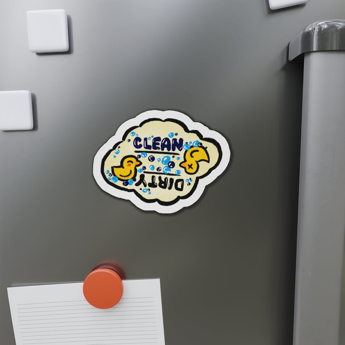 Clean / Dirty Duck Magnets Die-Cut Magnet | Dishwasher Washer Indicator