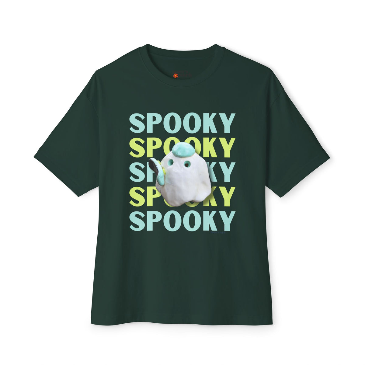 Spooky Ghost Skater Tee — Cute Pastel Halloween Skateboard Oversized T-Shirt