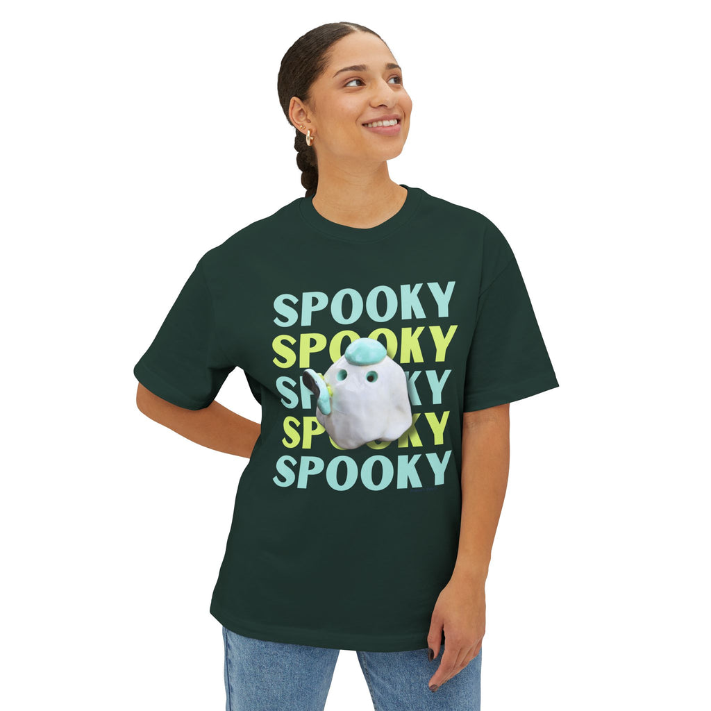 Spooky Ghost Skater Tee — Cute Pastel Halloween Skateboard Oversized T-Shirt