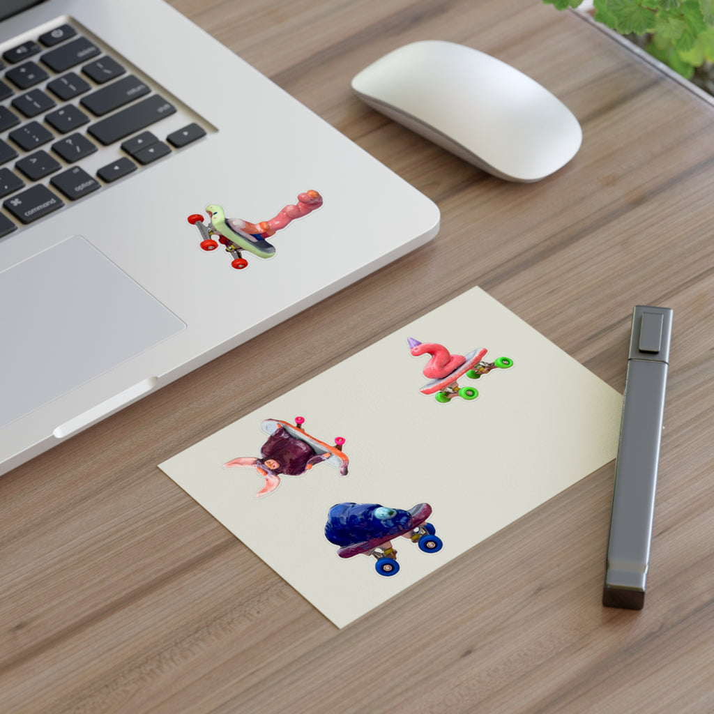 Skateboarding Creature Sticker Sheet | Vinyl Decals