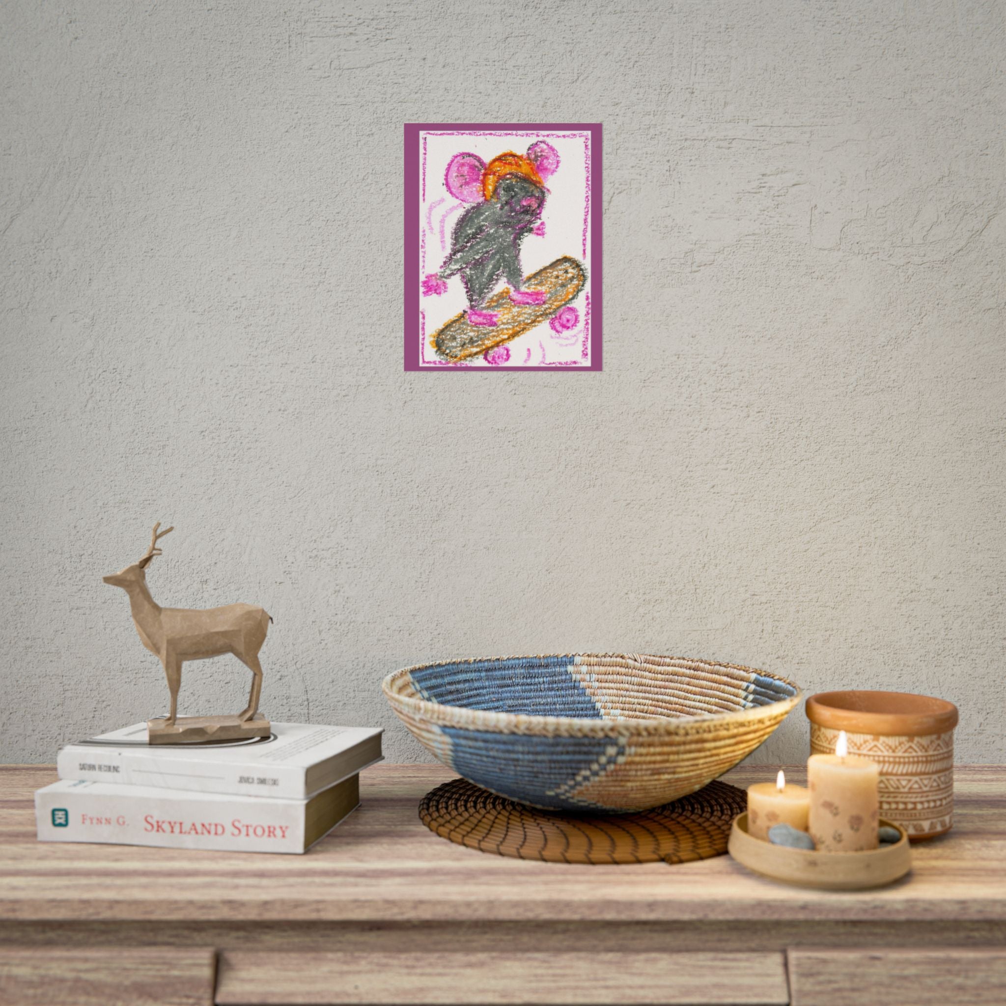 Skateboarding Mouse Poster | Rolled Posters