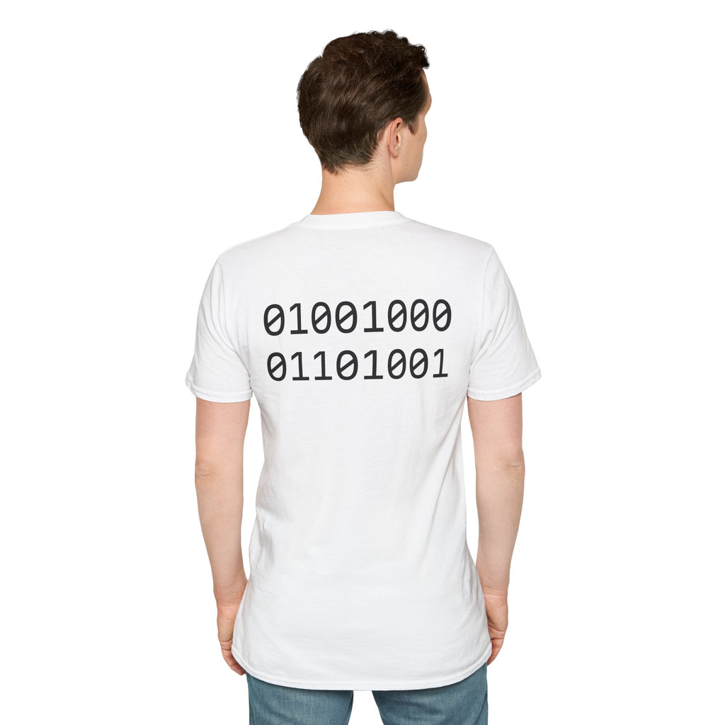 Rainbow Sweater Dinosaur T-Shirt Binary Back | Cute Dino Retro Graphic Tee