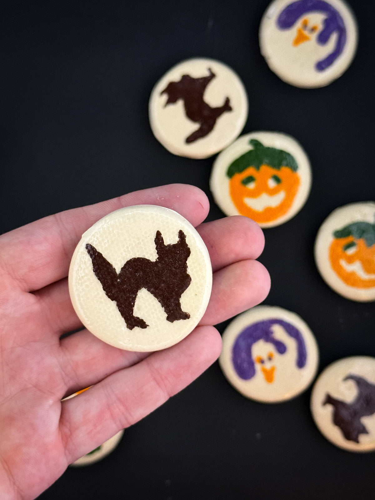 Handmade Ceramic Halloween Sugar Cookie Magnet