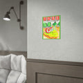 Cute Soup Snail Illustration Rolled Poster | Colorful Crayon Art 8" x 10"