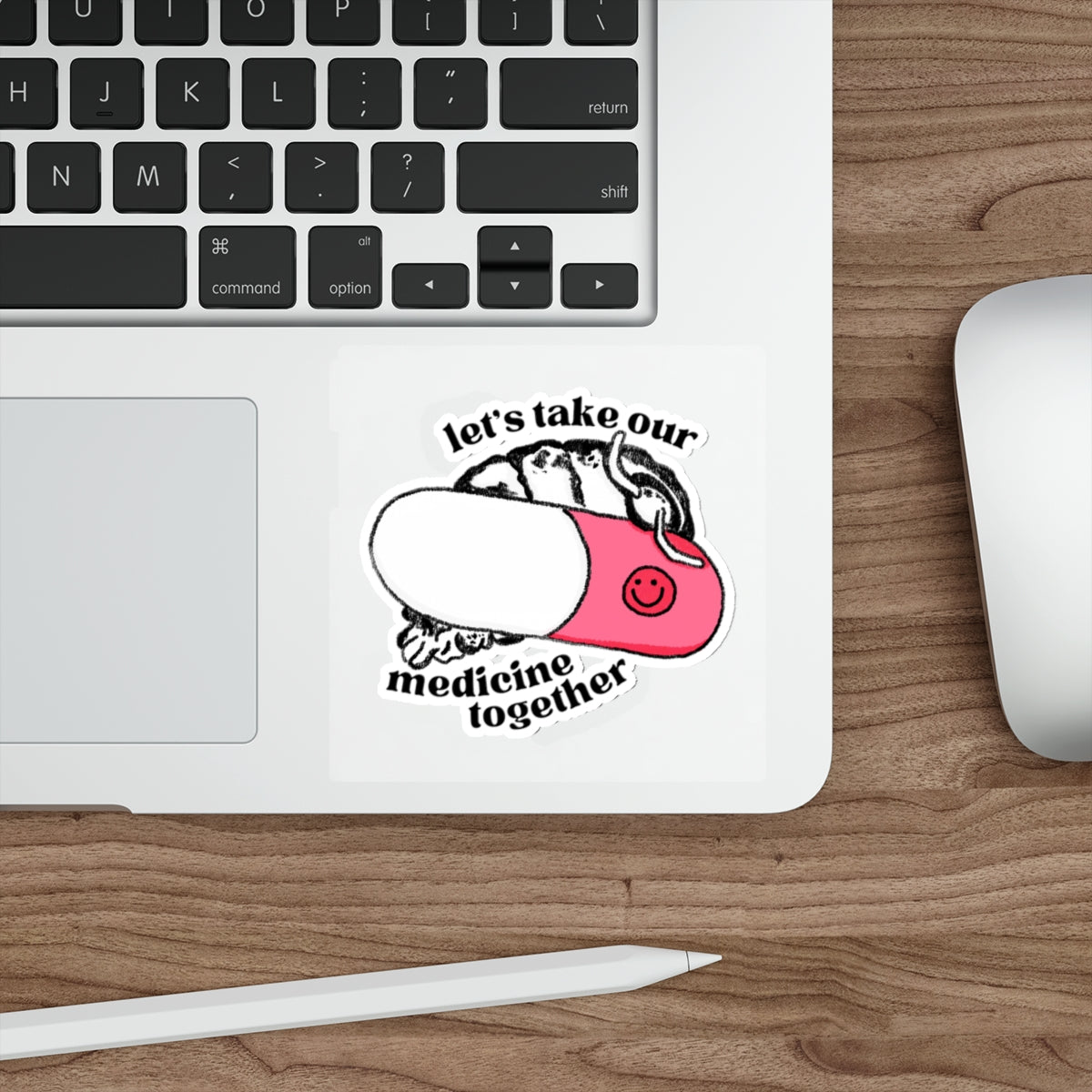 Isopod Pill Reminder Die-Cut Sticker Pink