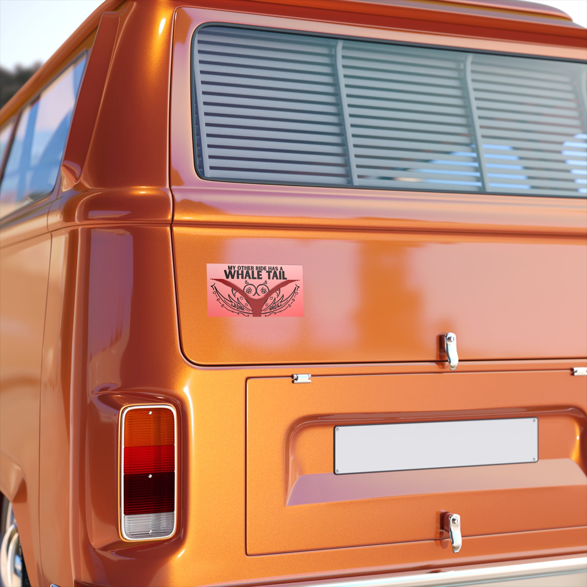 My Other Ride Has a Whale Tail Bumper Sticker | Hand-Drawn Tramp Stamp Red Underwear