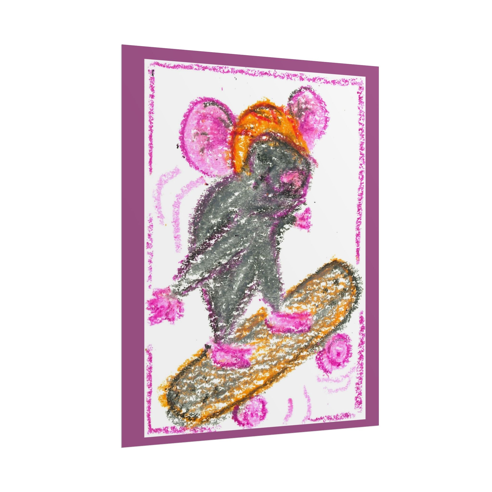 Skateboarding Mouse Poster | Rolled Posters
