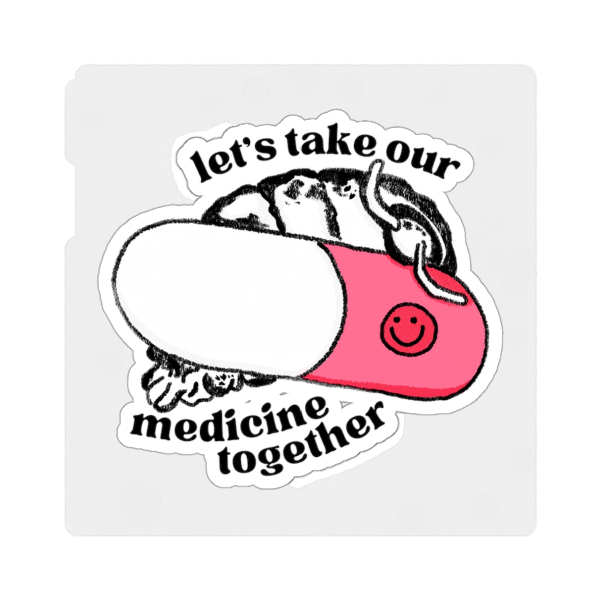 Isopod Pill Reminder Die-Cut Sticker Pink