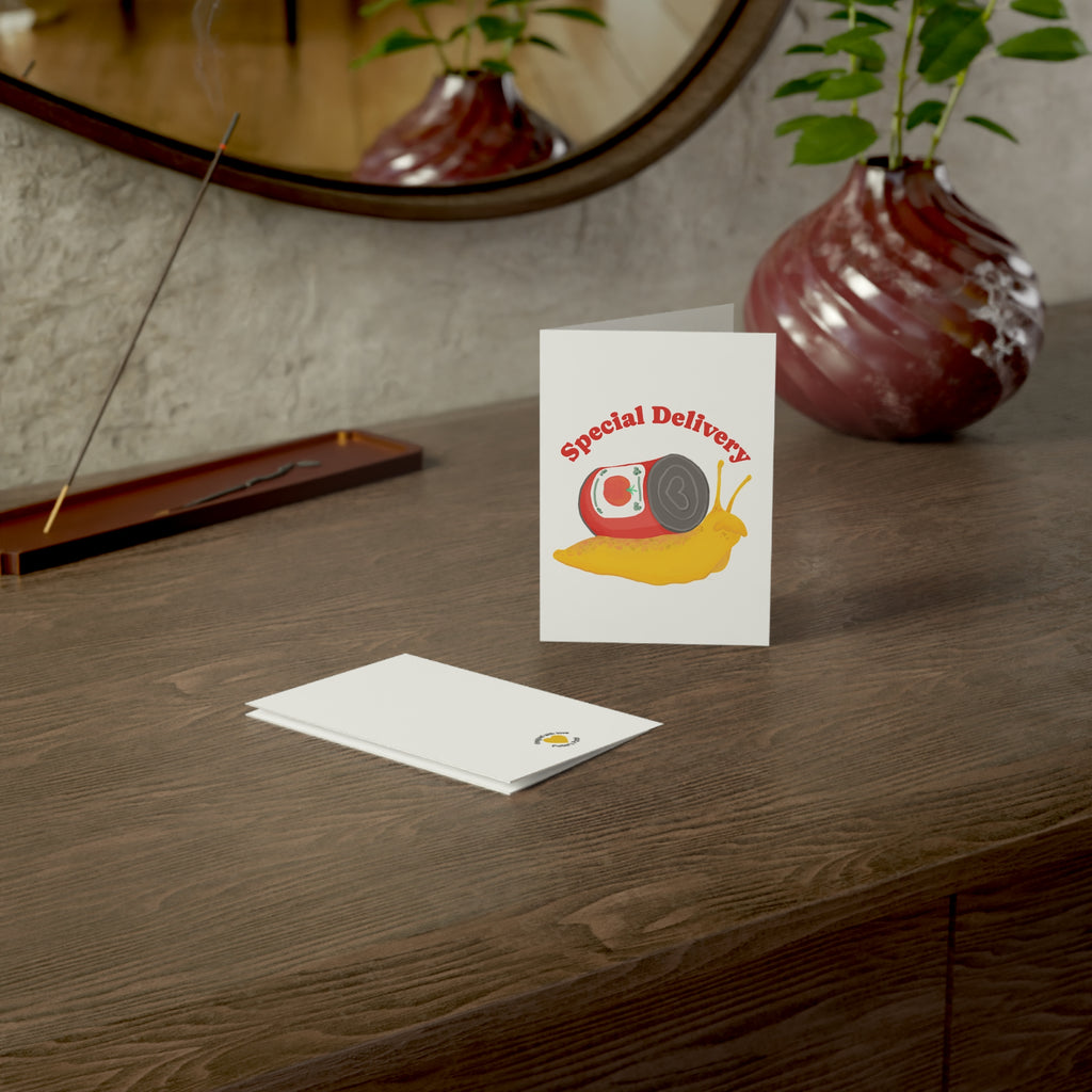 Special Delivery Snail Greeting Cards | Funny Food Illustration Card