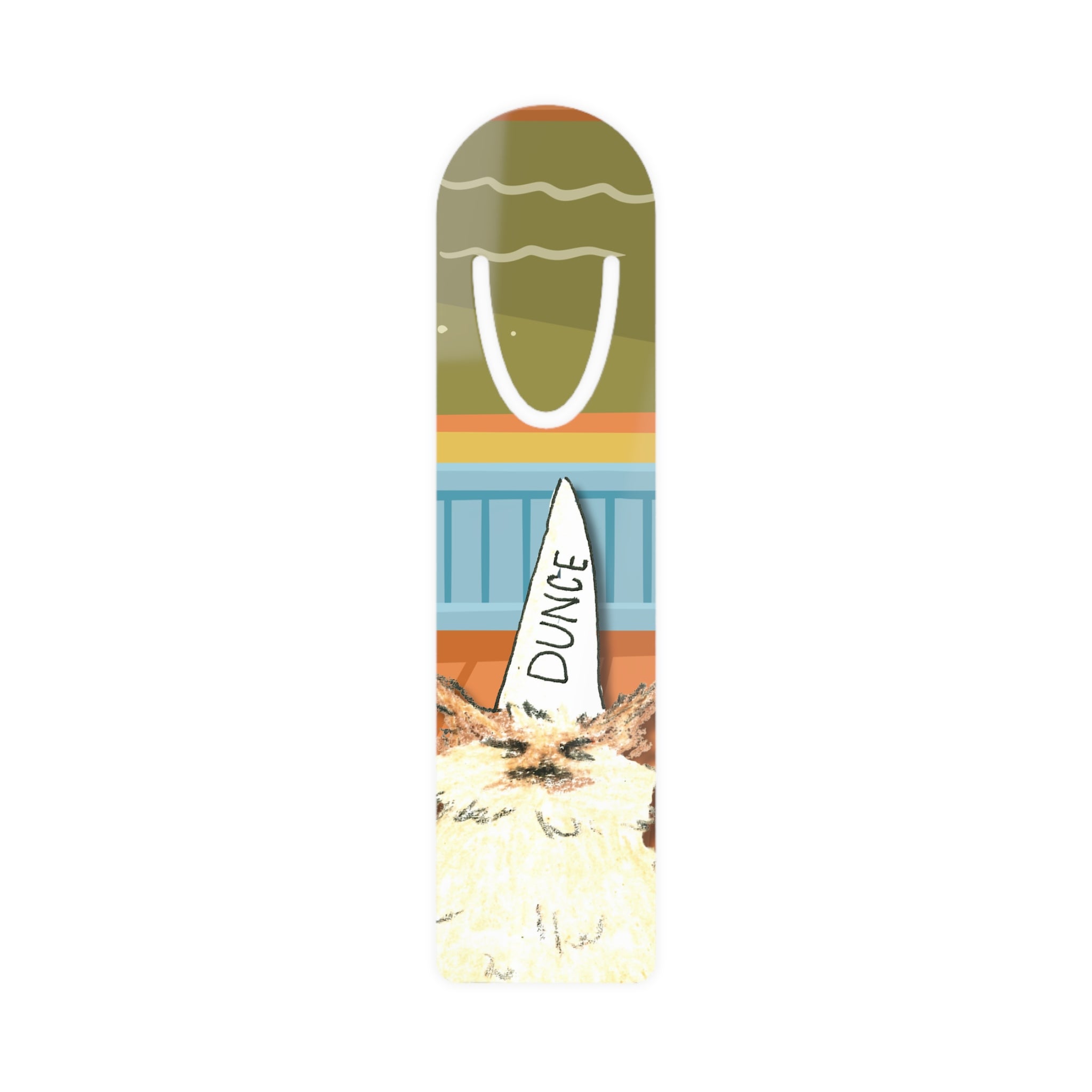 Dunce Cat bookmark | Metal bookmark with illustrated grumpy cat