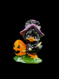 Purple Hat Halloween Bird Figurine – Handmade Ceramic