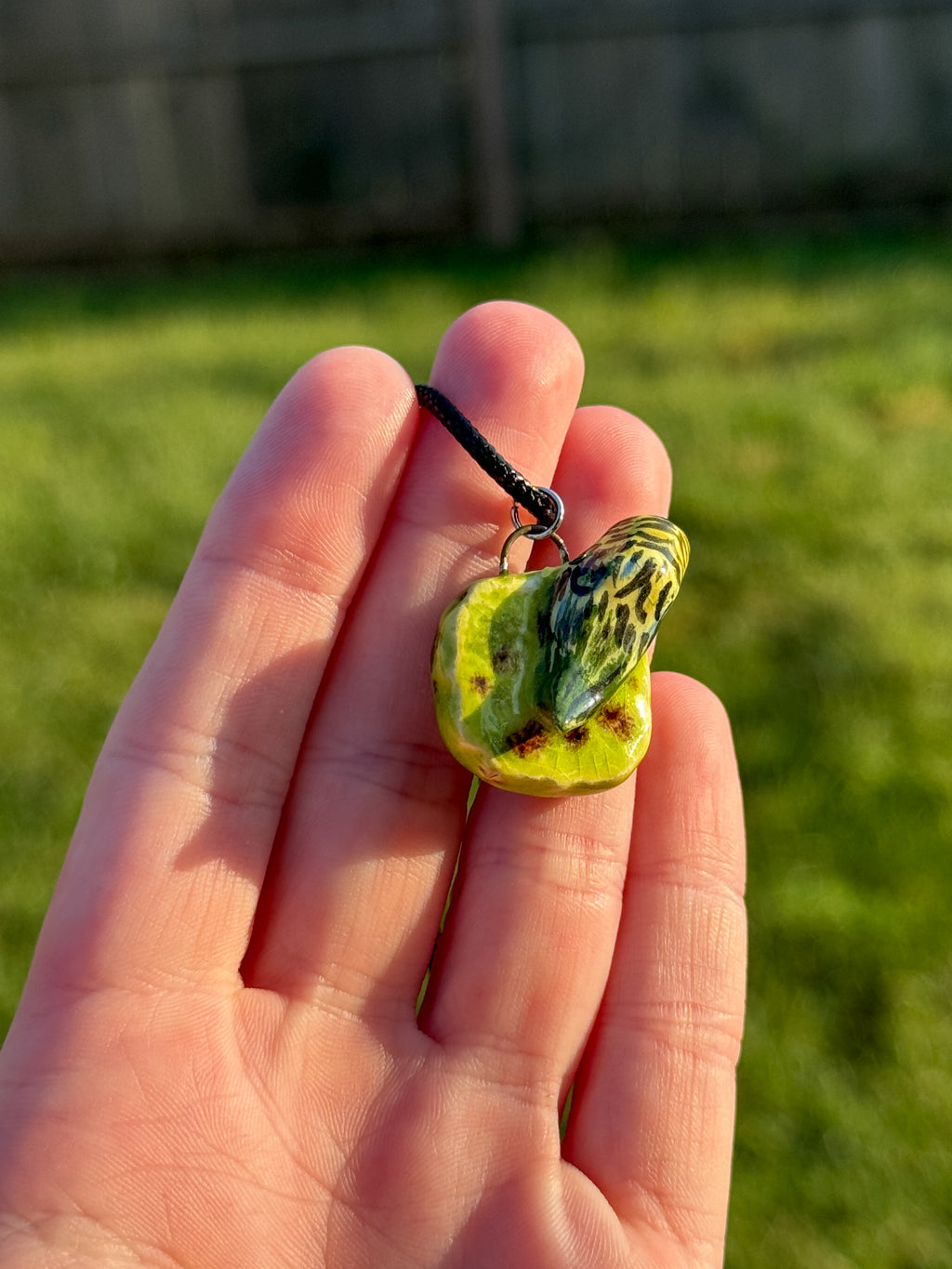 Handmade Ceramic Budgie Necklace Bird Pendant