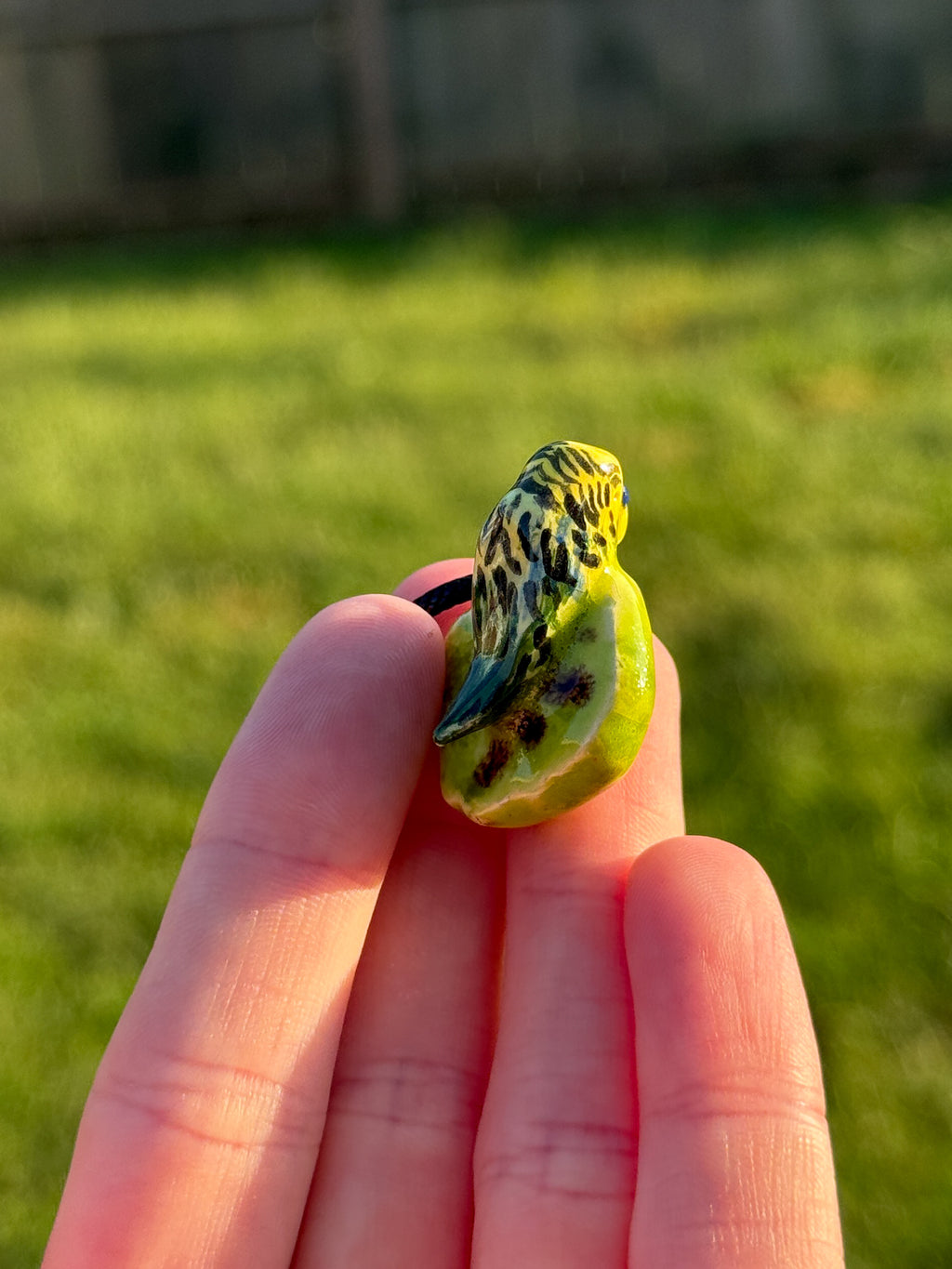 Handmade Ceramic Budgie Necklace Bird Pendant