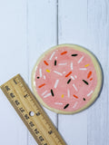 Sprinkle Icing Cookie Coaster — Handmade Ceramic, 3"