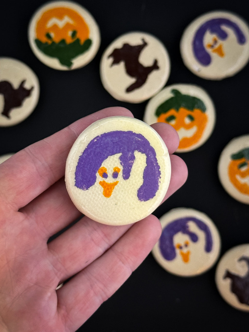 Handmade Ceramic Halloween Sugar Cookie Magnet