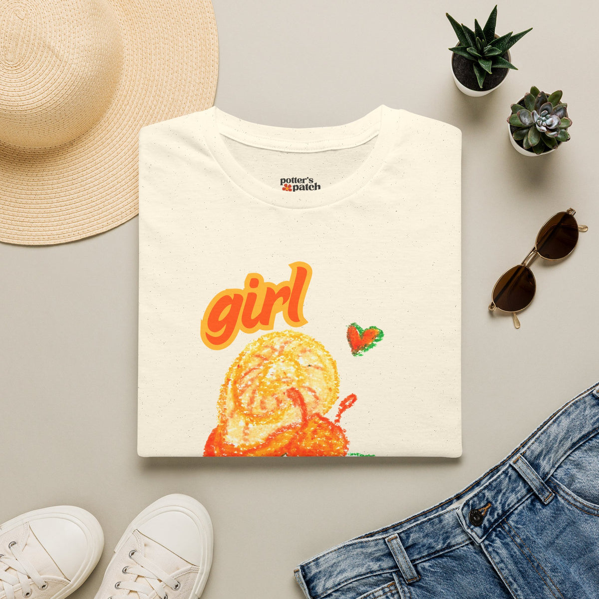 Girl Dinner T‑Shirt — Cute Retro Snail and Cucumber Graphic Tee