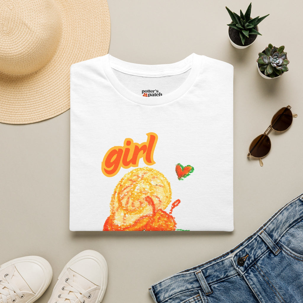 Girl Dinner T‑Shirt — Cute Retro Snail and Cucumber Graphic Tee