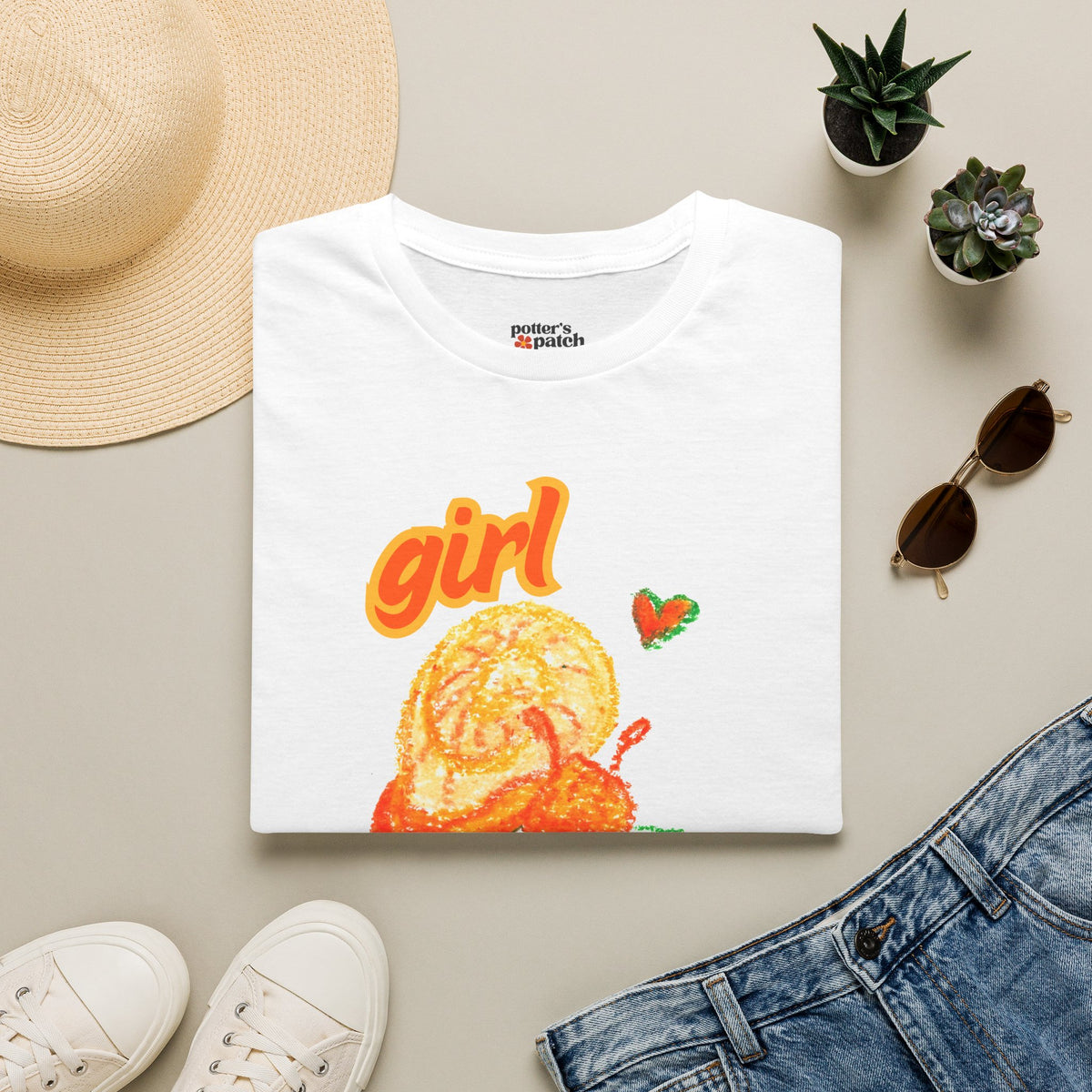 Girl Dinner T‑Shirt — Cute Retro Snail and Cucumber Graphic Tee