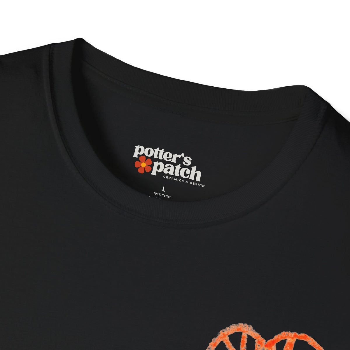 Hand-Drawn Orange Heart Snail T-Shirt — Halloween Snail with Pumpkin Shell