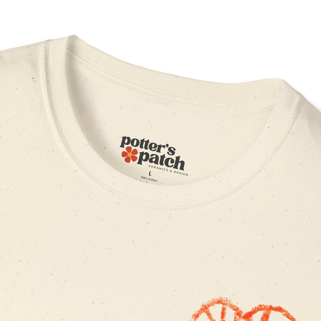 Hand-Drawn Orange Heart Snail T-Shirt — Halloween Snail with Pumpkin Shell