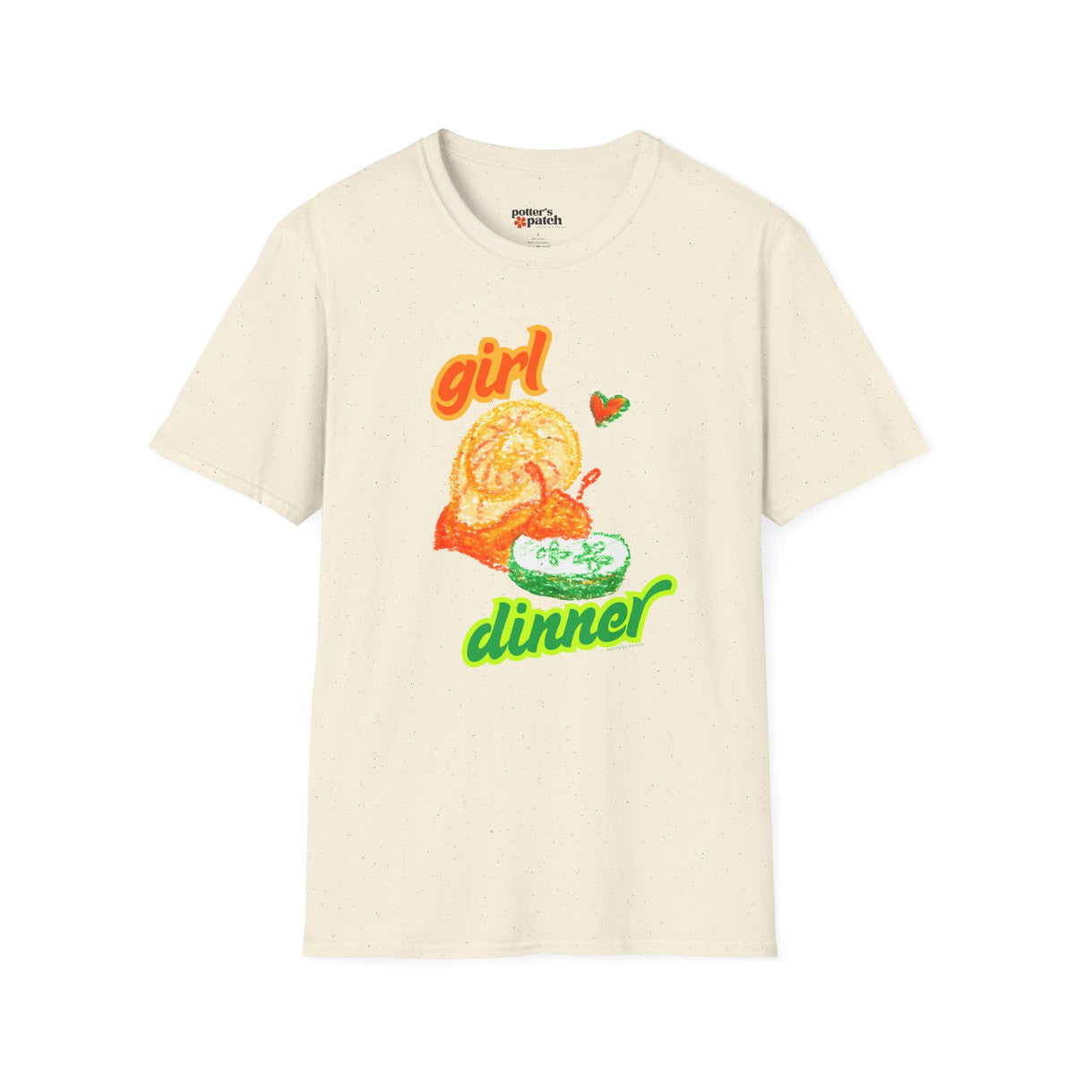 Girl Dinner T‑Shirt — Cute Retro Snail and Cucumber Graphic Tee