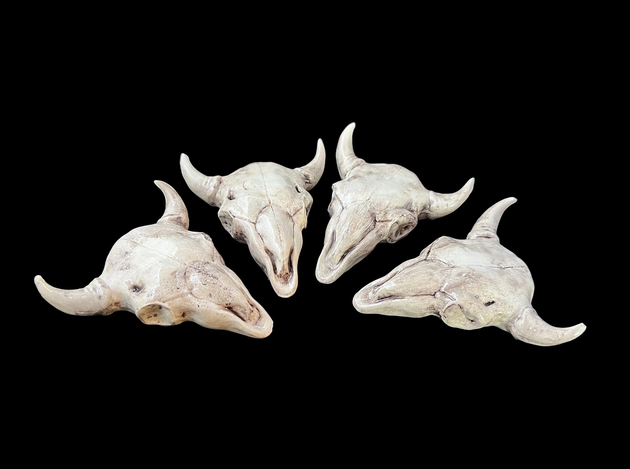 Handmade Ceramic Bison Skull | Miniature Tabletop Decor