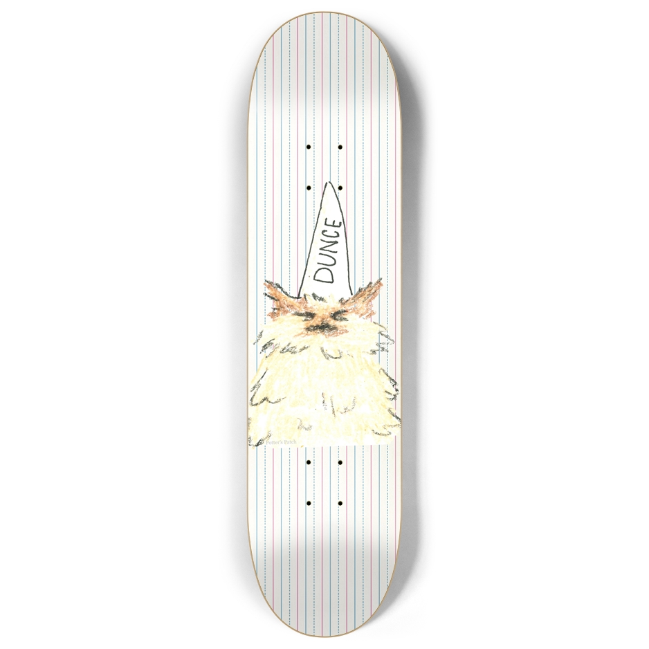 Dunce Hat Ragdoll Cat Skateboard Deck | Whimsical Cat Art Skate Deck