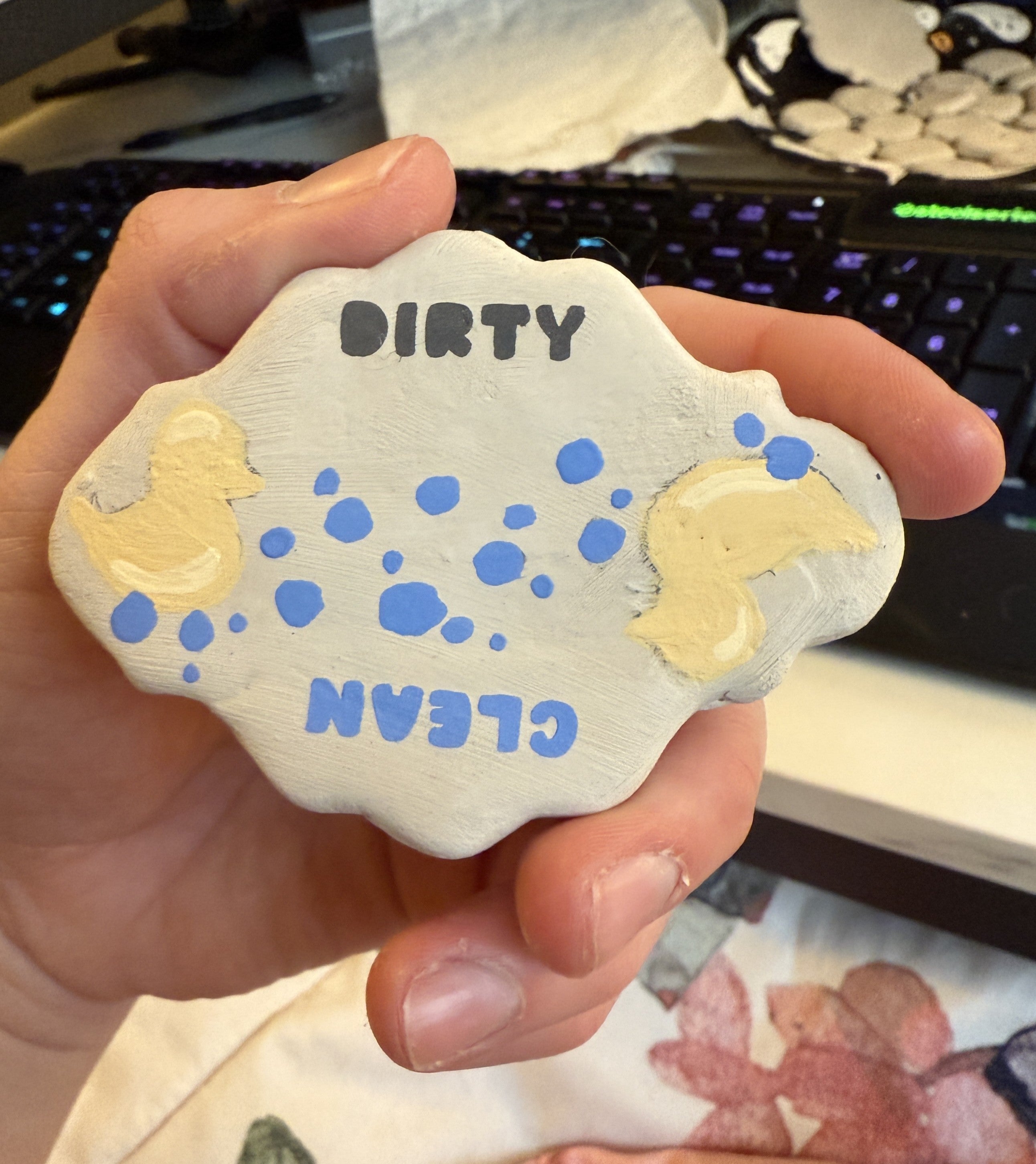 Rubber Duck Dishwasher Magnet | Handmade Ceramic Kitchen Decor