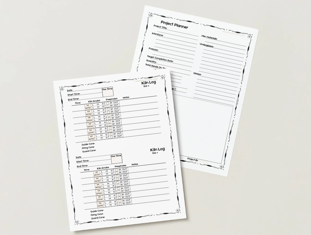 Pottery Project Planner & Kiln Log