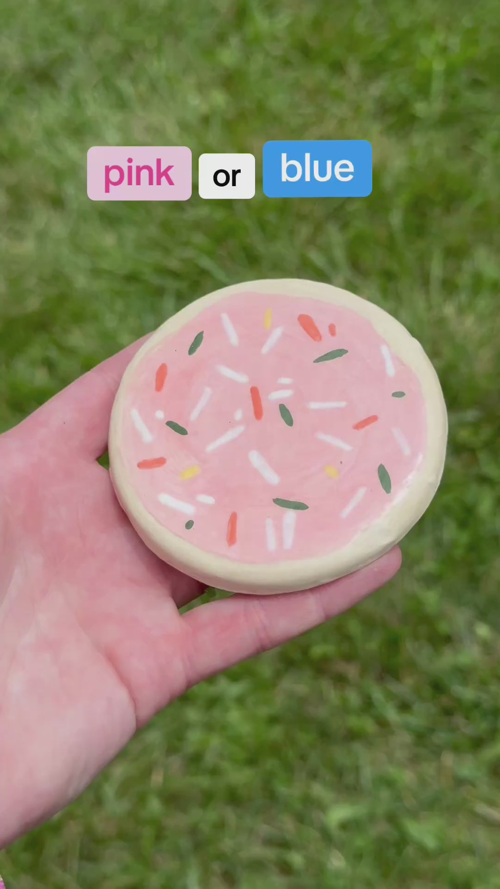 Sprinkle Icing Cookie Coaster — Handmade Ceramic, 3"