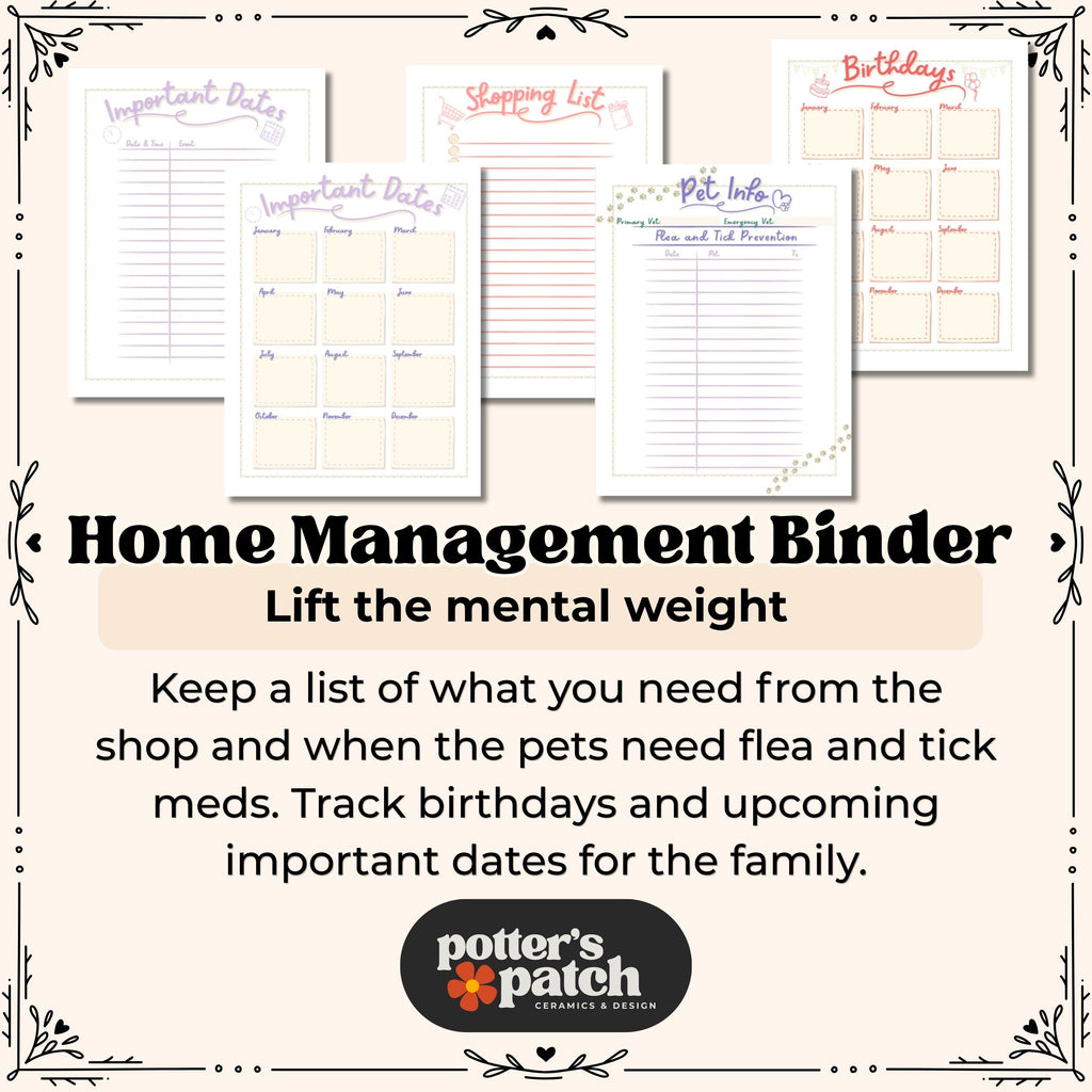 Printable Home Management Binder – 10-Page PDF Planner